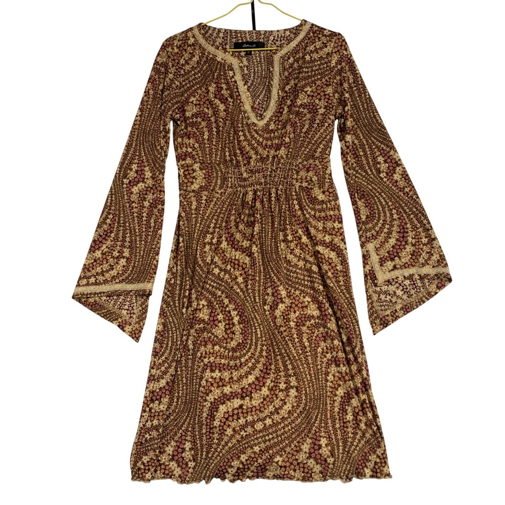 Arden B Floral Print Dress Long Sleeve Boho Bohemian Bell‎ Sleeve Fairy Small